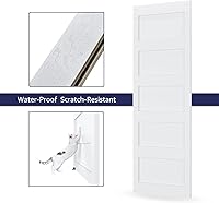 COSHOMER 40in x 84in White Sliding Barn Door with Brushed Nickel Hardware Kit — image 5