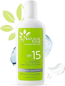 Natural Tone Organic Skincare SPF15 Sunscreen Lotion 4oz Review