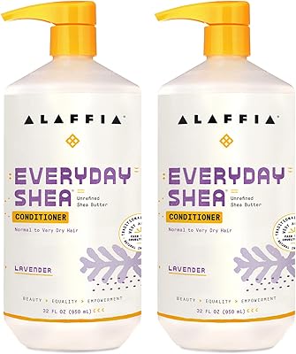 Alaffia EveryDay Shea Conditioner, Lavender, 32 Fl Oz (2 Pack)