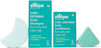 Ethique Beauty Curl-Defining Shampoo & Conditioner Bar Set for Thick, Curly Hair