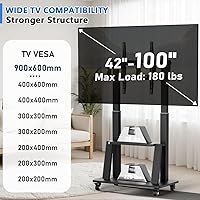 Duiliuu Mobile TV Cart Rolling TV Stand — image 2