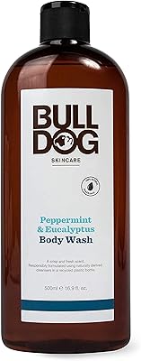 BULLDOG Mens Skincare Body Wash, Peppermint & Eucalyptus, 16.9oz