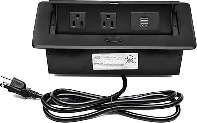 Kungfuking Pop Up Power Strip with Dual USB Ports