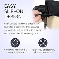 Spa Luxe Vinyl Massage Table Protector Cover Fitted - Black — image 6