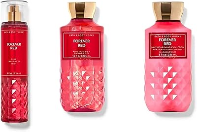 Bath and Body Works Forever Red Shower Gel, Body Lotion, Fragrance Mist Set