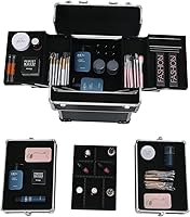 Karl home 4-in-1 Makeup Train Case Rolling Cosmetic Trolley, Black — image 4