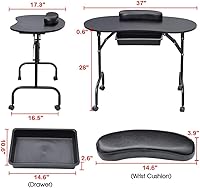 Topeakmart Manicure Nail Table Station - 37-inch Black — image 2