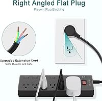 HITRENDS Power Strip with 6 AC Outlets & 6 USB Ports — image 3