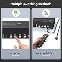 TJCXELE 4K 144Hz HDMI + DisplayPort KVM Switch for 4 Computers, 3 Monitors — image 6