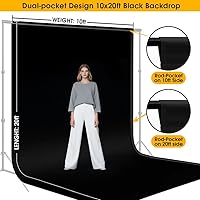 CPLIRIS 10x20ft Black Backdrop — image 2