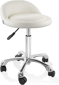 Saloniture Rolling Hydraulic Salon Stool with Low Backrest - Cream Review