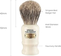 Simpson Special Pure Badger Hair Shaving Brush with Imitation Ivory Handle — image 2