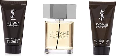Yves Saint Laurent L'Homme Men Gift Set 3.3oz EDT Spray, 1.6oz After Shave Balm, 1.6oz Shower Gel