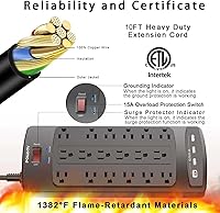 POWSAV 18 Outlets Surge Protector Power Strip with 4 USB Ports — image 6