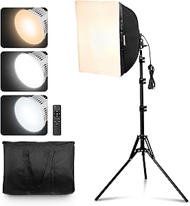 VEVOR Softbox Lighting Kit 16″ x 16″ with 45W LED Bulbs