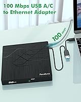 PeroBuno External CD DVD Drive with Ethernet Adapter and USB Hub — image 5