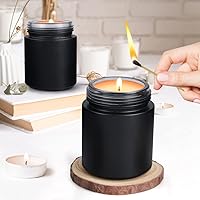 Furnido 6 Pack 8 oz Black Round Glass Jars — image 3