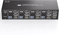 TJCXELE 4K 144Hz HDMI + DisplayPort KVM Switch for 4 Computers, 3 Monitors — image 1