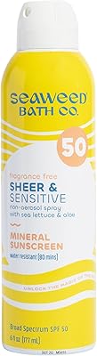 Seaweed Bath Co. Sheer Mineral Sensitive SPF 50 Sunscreen Spray 6 oz