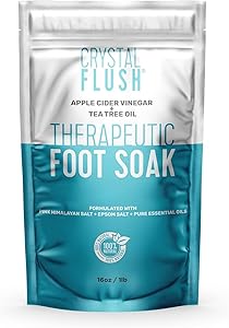 Crystal Flush Foot Soak with Apple Cider Vinegar, Tea Tree Oil & Pink Himalayan Salt 16oz Review