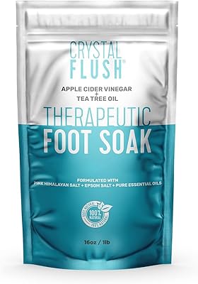 Crystal Flush Foot Soak with Apple Cider Vinegar, Tea Tree Oil & Pink Himalayan Salt 16oz