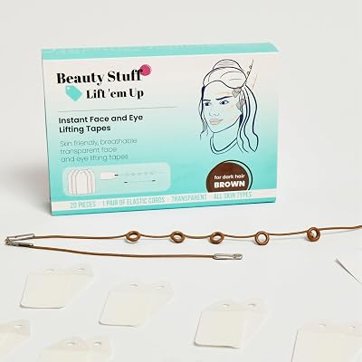 Beauty Stuff Lift 'Em Up Facelift Tapes (Dark Hair), 20 Pcs