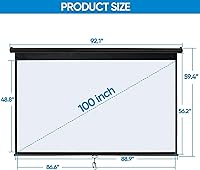 Saicool 100-inch 16:9 HD Portable Manual Pull Down Projector Screen — image 5