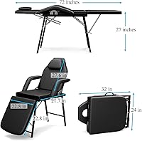 CooFel 3-Section Spa Massage Table with Hydraulic Stool — image 2