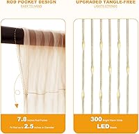 HOLITS Tulle Curtain Backdrop with 300 LED Lights, 10ft x 10ft — image 6