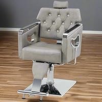 BarberPub Barber Chair Reclining Salon Chair 8132 (Silver Grey) — image 2
