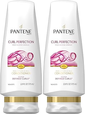 Pantene Pro-V Curly Hair Curl Perfection Moisturizing Conditioner, 12 Fl Oz (Pack of 2)