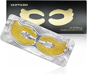 Tinvado Eye Patches for Puffy Eyes - Gold Under Eye Patches Review