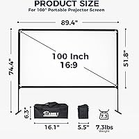 LEABIOLT 100-inch Projector Screen with Stand — image 2