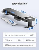 Meatanty Dual Monitor Stand with Adjustable Heights and USB Hub — image 7