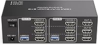 TJCXELE HDMI KVM Switch 3 Monitors 2 Computers 4K@60Hz — image 1