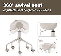DR.LOMILOMI Ergonomic Saddle Stool Chair (Cream) — image 7