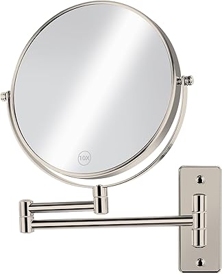 AumVum 8″ Extendable Bathroom Mirror with 1X/10X Magnification