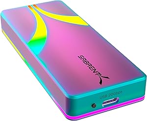 Sabrent Rocket RGB USB-C 20Gbps M.2 SATA/NVMe SSD Enclosure