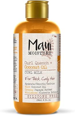 Maui Moisture Curl Quench + Coconut Oil Anti-Frizz Curl-Defining Hair Milk 8 fl oz