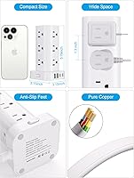 UWIWUTEI Power Strip with Wireless Charger 17-in-1 — image 7