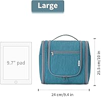Narwey Hanging Toiletry Bag for Women, Large, Teal — image 7