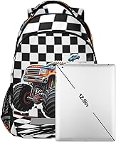 ALAZA Monster Truck Car Buffalo Plaid Check Backpack — image 7