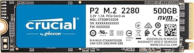 Crucial P2 500GB NVMe PCIe M.2 SSD
