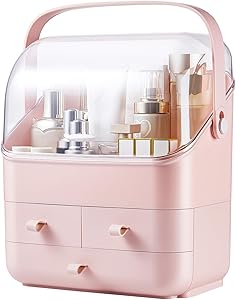 SUNFICON Large Makeup Organizer with Drawers - Pink Review
