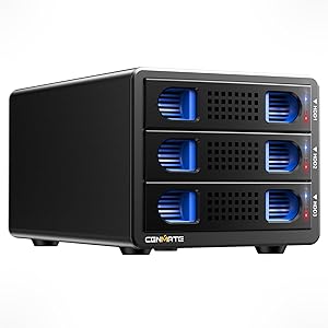 Cenmate 3 Bay Hard Drive Enclosure 60TB with Cooling Fan