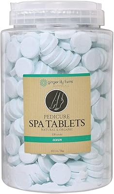 Ginger Lily Farms Botanicals Pedicure Spa Tablets, Ocean Scent, 500-Count