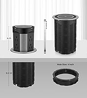 HEZI Pop Up Outlet with Wireless Charger, 8 AC Outlets & 4 USB Ports — image 7