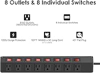 ANNQUAN 8 Outlet Power Strip with 8 Individual Switches — image 6