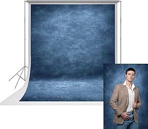 UrcTepics 8x10ft Dark Blue Senior Portrait Backdrop Review