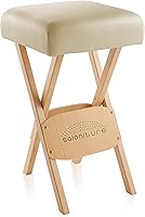 Saloniture Wood Folding Massage Stool, Cream — image 1